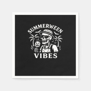 Summer Vacation Summerween Vibes Skeleton Hallowee Napkin