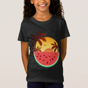 Summer Vacation Sunset Exotic Fruit Palm Trees Wat T-Shirt