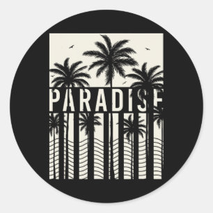 Summer Vacation, Sunshine, Surfing California Para Classic Round Sticker