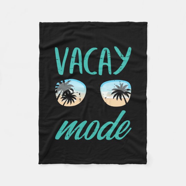 Summer vacation vacay mode sunglasses beach men fleece blanket (Front)