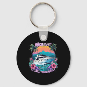 Summer Vacation Whatever Floats Your Boat Family H Key Ring