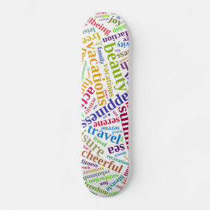 Summer vacations words cloud skateboard