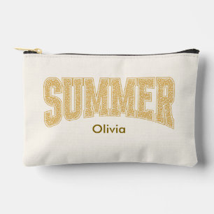 Summer Varsity Sunset Ditzy Floral Makeup Accessory Pouch