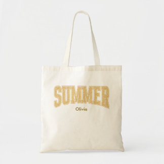 SUMMER Varsity Sunset Ditzy Floral Tote Bag