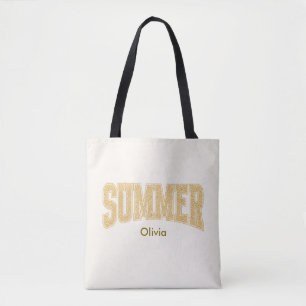 SUMMER Varsity Sunset Ditzy Floral  Tote Bag