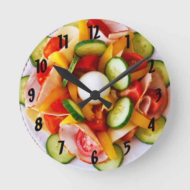 Summer Vegetable Salad Wall Clock (Front)
