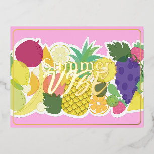 Summer vibe. foil holiday postcard