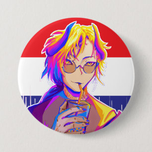 Summer vibe Koningsdag anime 7.5 Cm Round Badge