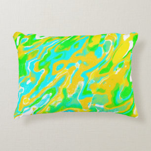 Summer Vibe Marble Texture Liquid Paint Mixture Decorative Cushion
