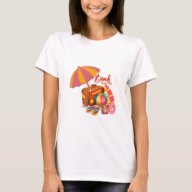Summer Vibe,Out of School,Vacation Time, Go Beach  T-Shirt (Front)