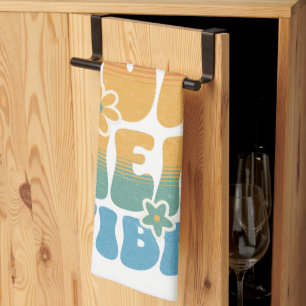 Summer Vibe Retro Floral  Tea Towel