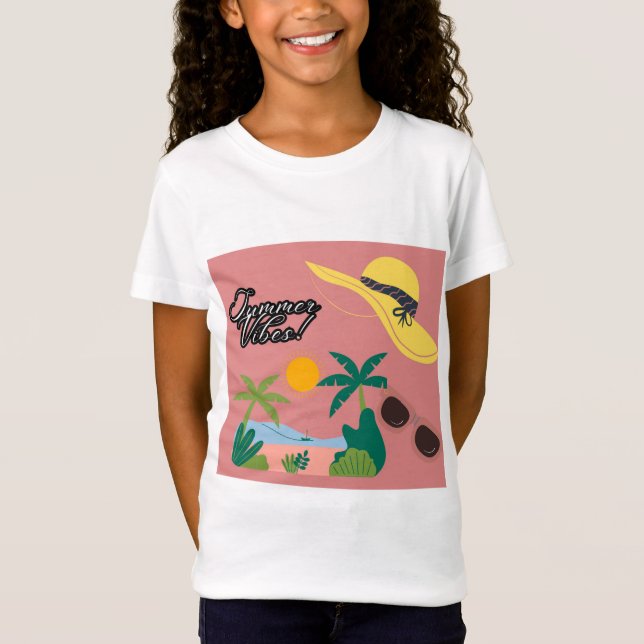 Summer Vibe Short-Sleeve Kids T-shirt for girls (Front)