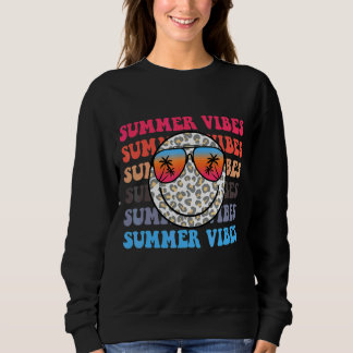 Summer Vibes 2022 Leopard Smile Face Retro Vintage Sweatshirt