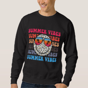 Summer Vibes 2022 Leopard Smile Face Retro Vintage Sweatshirt
