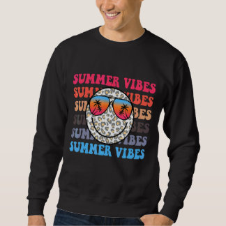 Summer Vibes 2022 Leopard Smile Face Retro Vintage Sweatshirt