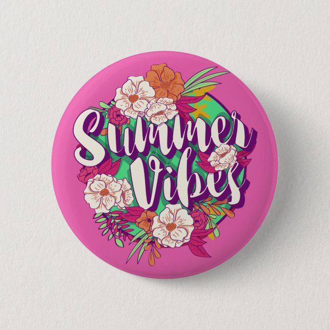 Summer Vibes 6 Cm Round Badge (Front)