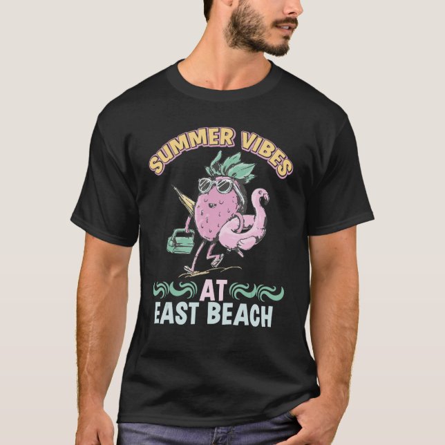 Summer Vibes At East Beach Tropical Beachfront Adv T-Shirt (Front)