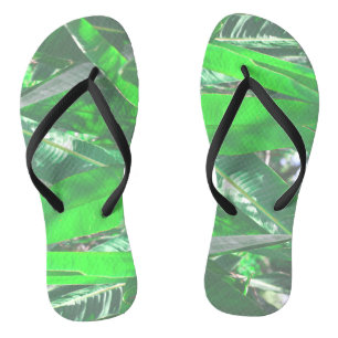 Summer Vibes Banana Tree Leaves Pale Green Pastel Jandals