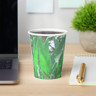 Summer Vibes Banana Tree Leaves Pale Green Pastel Paper Cups