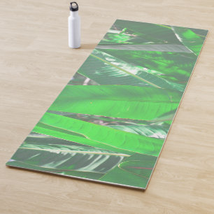 Summer Vibes Banana Tree Leaves Pale Green Pastel Yoga Mat