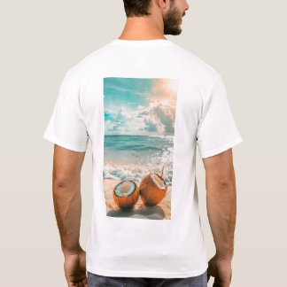 Summer Vibes Beach Coconut Drink Tropical T-Shirt
