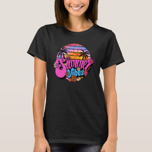 Summer Vibes Beach Tie Dye Vintage Retro Hippie T-Shirt
