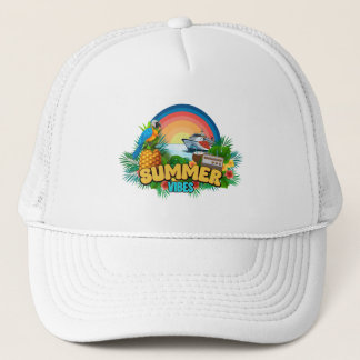 Summer Vibes Beach Trucker Hat