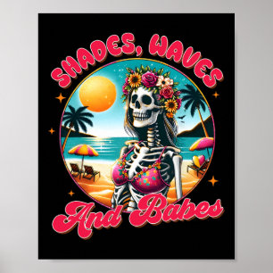 Summer Vibes Beach Vacay Summertime Shades Waves A Poster