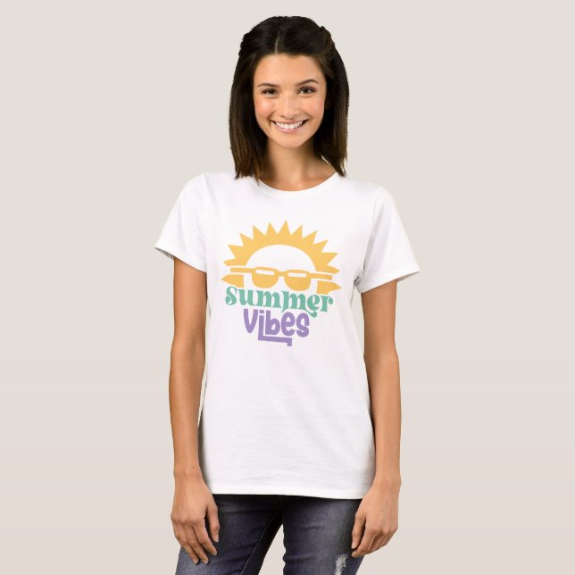 Summer Vibes Boho Retro Summer  T-Shirt (Front Full)