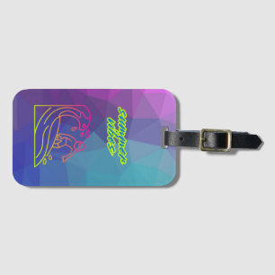 Summer vibes boy surfing. luggage tag