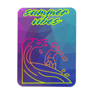 Summer vibes boy surfing magnet