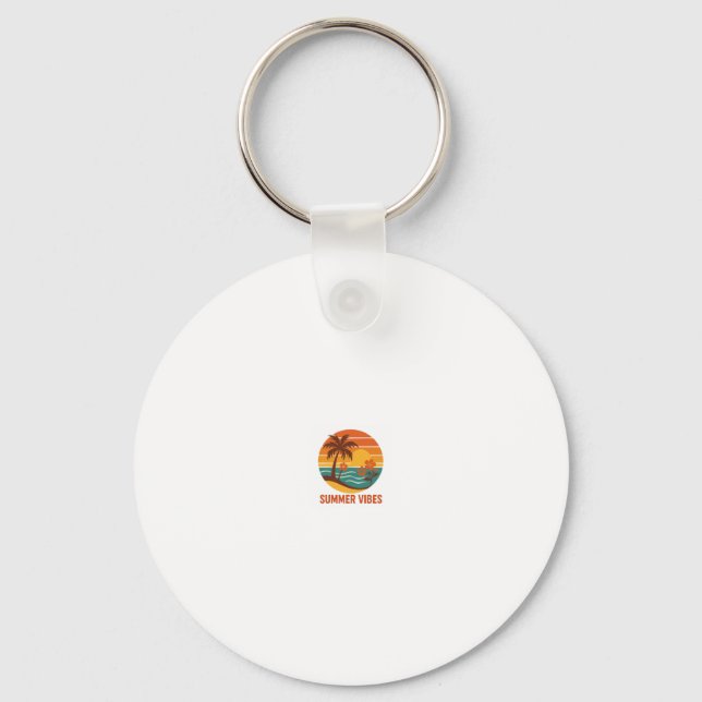 Summer Vibes – Bright, Tropical, and Fun Design Key Ring (Front)