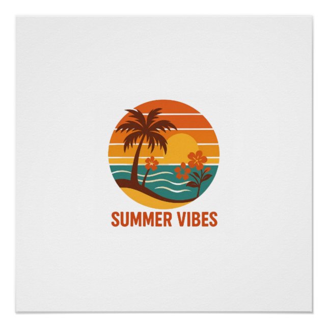 Summer Vibes – Bright, Tropical, and Fun Design Poster (Front)