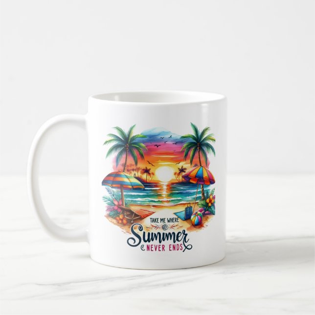 Summer Vibes Brushstroke Beach Sunset-34626 Coffee Mug (Left)