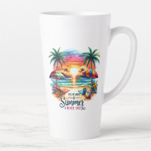 Summer Vibes Brushstroke Beach Sunset-34626 Latte Mug