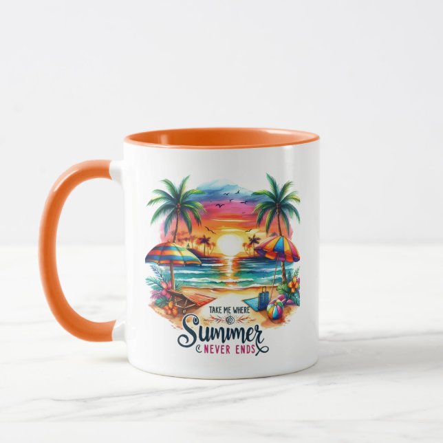 Summer Vibes Brushstroke Beach Sunset-34626 Mug (Left)
