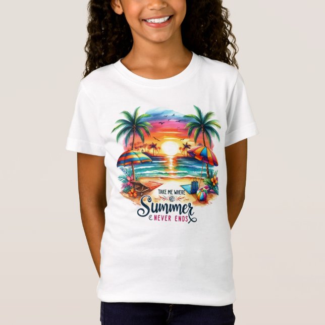 Summer Vibes Brushstroke Beach Sunset-34626 T-Shirt (Front)