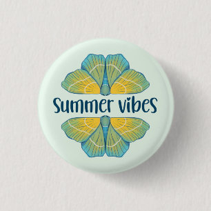 Summer Vibes Butterfly 3 Cm Round Badge