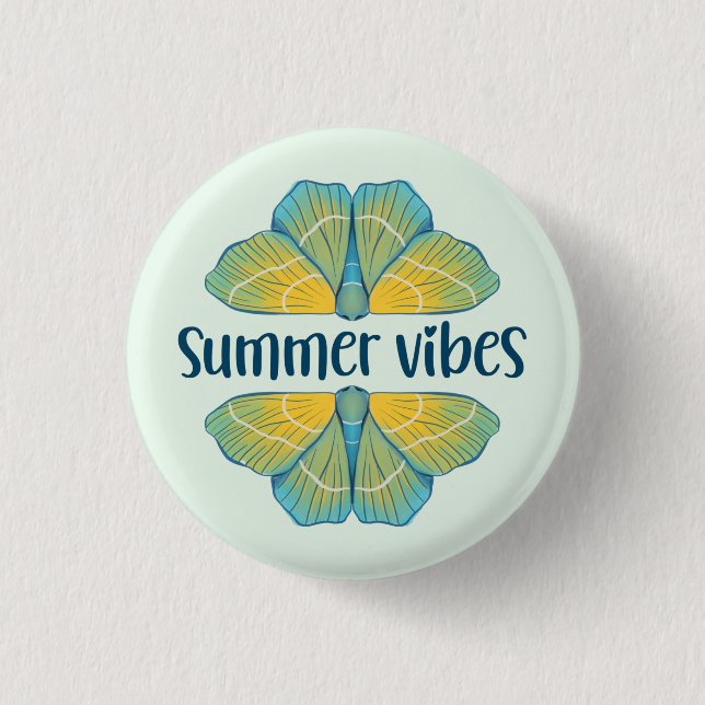 Summer Vibes Butterfly 3 Cm Round Badge (Front)