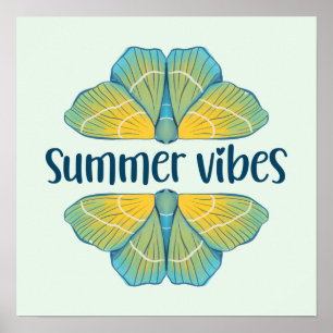 Summer Vibes Butterfly Poster