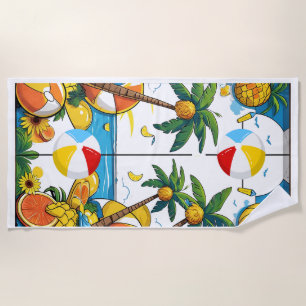 Summer Vibes & Chill Coastal Energy Beach Towel