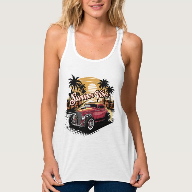 Summer Vibes Classic Car Singlet (Front)