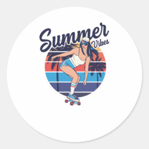 Summer Vibes Classic Round Sticker