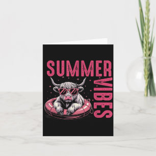 Summer Vibes Cool Cow Sunglasses Pool Card