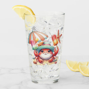 Summer Vibes Crab with Popsicles Glass