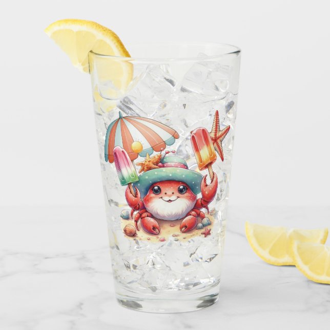 Summer Vibes Crab with Popsicles Glass (Front Ice)
