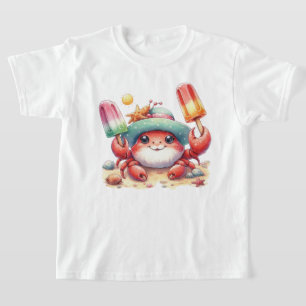 Summer Vibes Crab with Popsicles T-Shirt