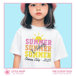 Summer Vibes Customisable Typography Girls T-Shirt