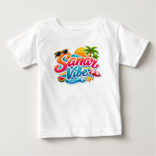 Summer Vibes Cute Beach Baby T-Shirt   Tropical Su