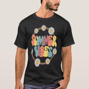 Summer Vibes Cute Flower Hawaii Beach Summer Vacat T-Shirt